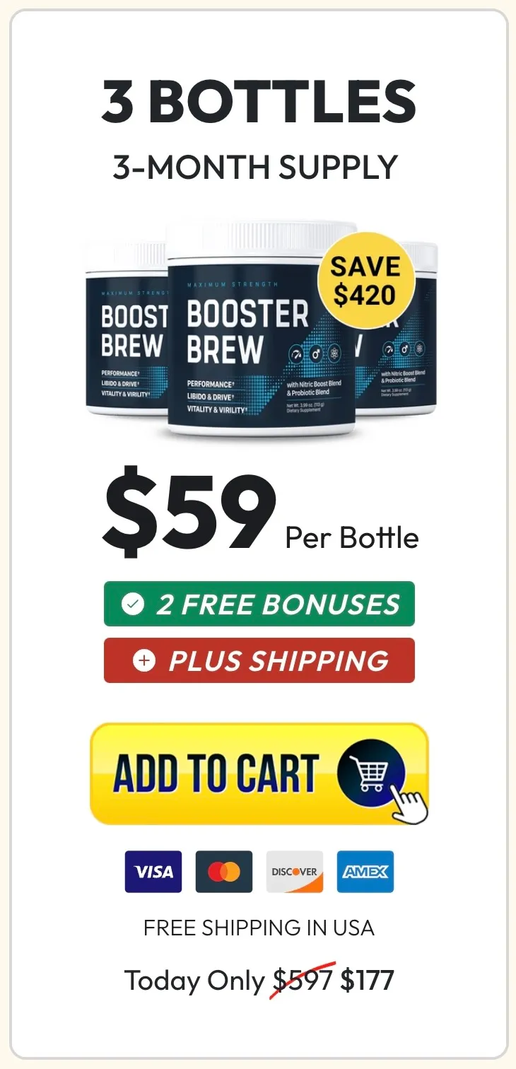 Booster Brew 3 bottles 3 month supply
